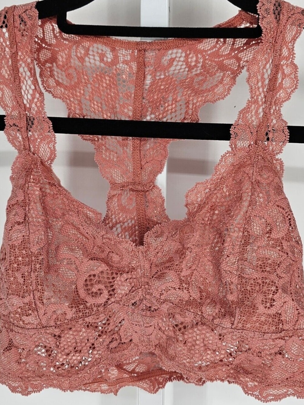 Express One Eleven Womens Sz XS Lace Bralette Bra Blush Pink Racerback
